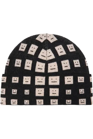 Acne Studios Face jacquard wool beanie hat