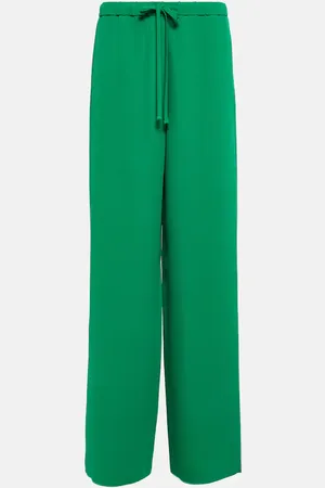 VALENTINO High-rise wide-leg silk crepe pants