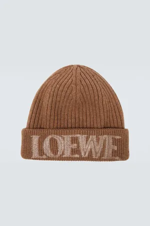 Loewe Logo ribbed-knit wool-blend beanie