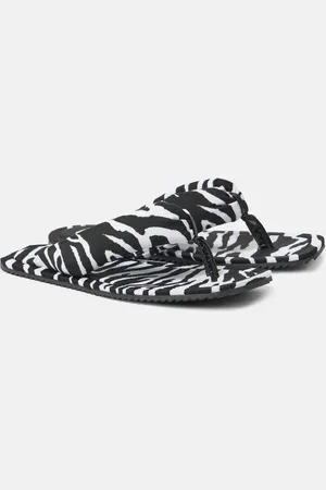 The Attico Indie zebra-print satin thong sandals