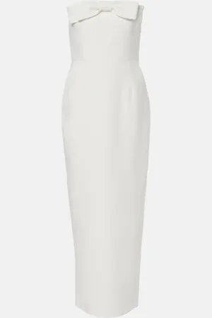Ilkyaz Ozel Bow-detail strapless crepe gown