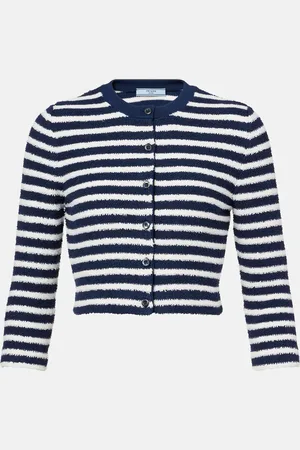 Prada Striped cotton-blend boucle cardigan