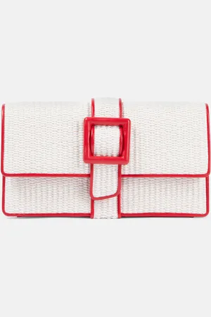 Manolo Blahnik Maycap raffia-effect clutch