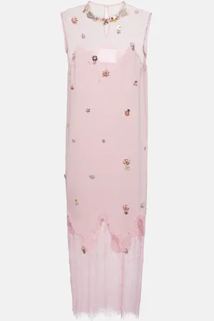 Costarellos Keeva embellished crepe and lace midi dress