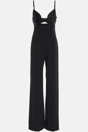 GALVAN Prism satin-trimmed crepe jumpsuit