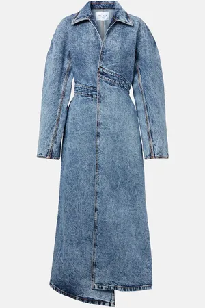 Alaïa Asymmetric denim coat
