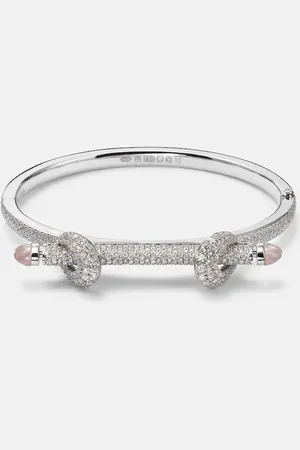 Ananya Chakra Icon 18kt white gold bracelet with diamonds and quartz