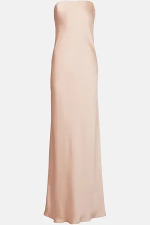 Norma Kamali Strapless crepe satin maxi dress