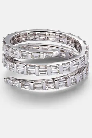 Anita Three Row 18kt white gold ring with diamonds