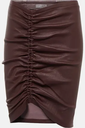 Stouls Mouna ruched leather miniskirt