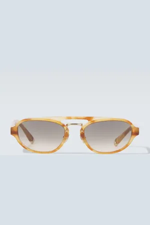 Brunello Cucinelli Tortoiseshell-effect browline sunglasses