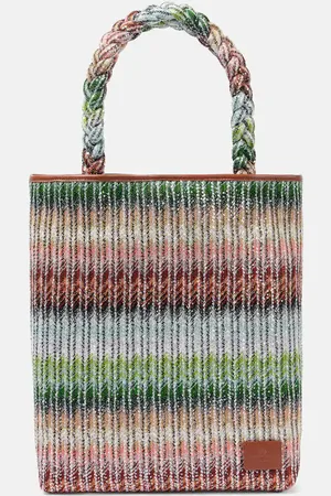 Missoni Zigzag Large leather-trimmed tote bag