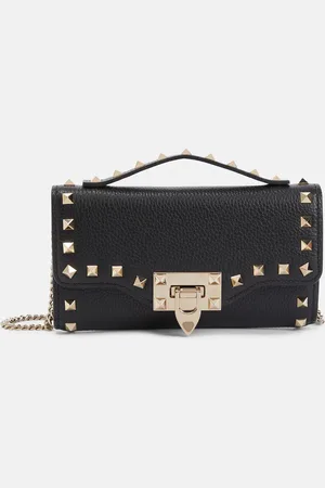 VALENTINO GARAVANI Rockstud leather wallet on chain