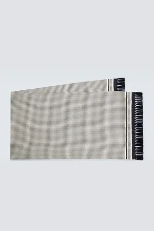 Loro Piana Houndstooth fringed silk scarf