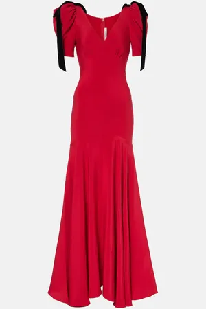 RODARTE Bow-detail silk crepe gown