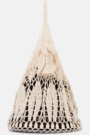 MAGDA BUTRYM Floral-applique crochet tote bag