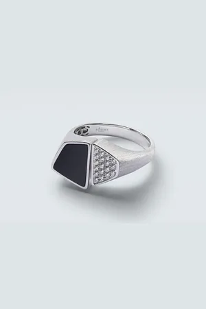 Rainbow K Esteve 9kt white ring with diamonds and onyx
