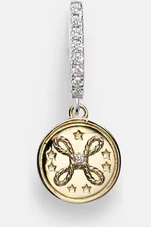 Foundrae True Love Mini 18kt yellow and white single earring with diamonds