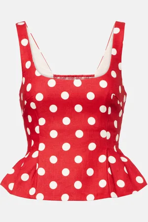 POSSE Rosalie polka-dot linen top