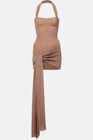 AYA MUSE Draped lame minidress