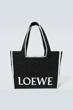 Loewe Logo Large raffia shopper