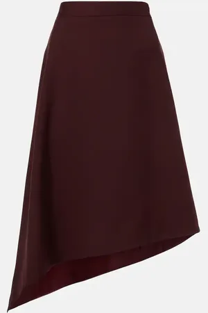 Bottega Veneta Asymmetric wool midi skirt