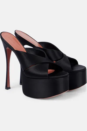 Amina Muaddi Salma 155 satin platform mules