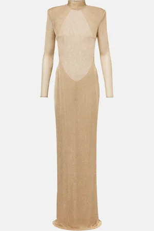 Ilkyaz Ozel Donyale knitted lame gown
