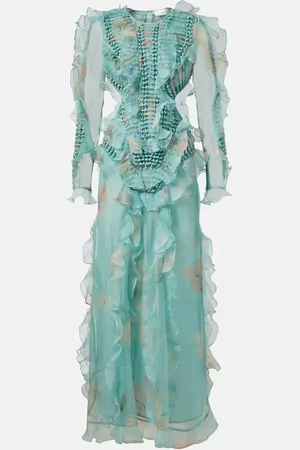 ZIMMERMANN Illuminate floral ruffled silk organza gown