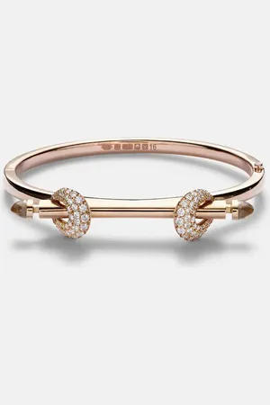 Ananya Chakra Icon 18kt rose bangle with diamonds and quartz