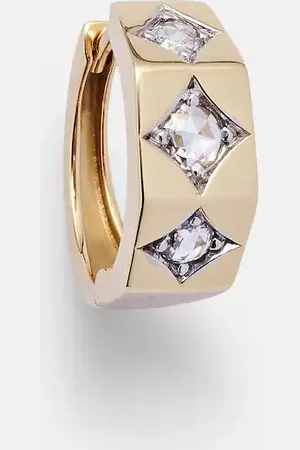Marie Lichtenberg Ecrou Medium 18kt single hoop earring with diamonds