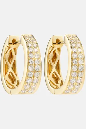 Anita Meryl Small 18kt hoop earrings with diamonds