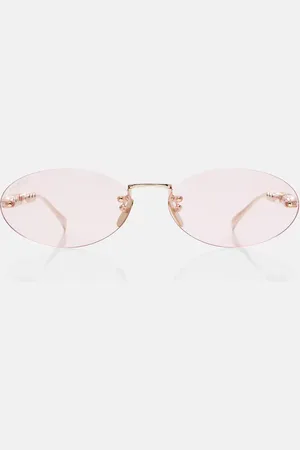 Gucci Logo embellished oval sunglasses