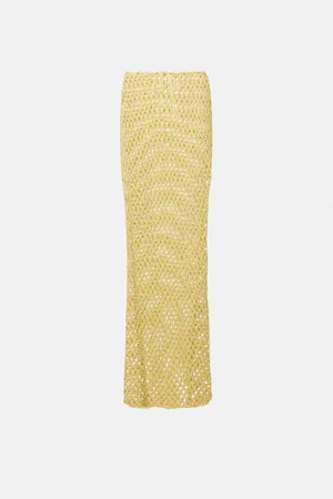 Bananhot Magen crochet cotton-blend maxi skirt