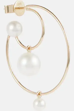 SOPHIE BILLE BRAHE Bain Perle 14kt gold single earring with freshwater pearls