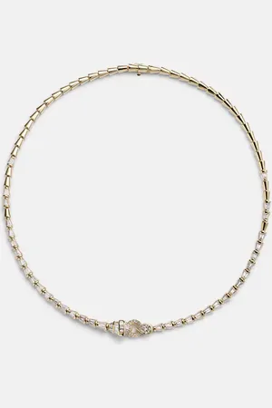 Shay Serpentine 18kt necklace with diamonds and garnet