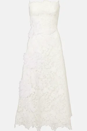 Costarellos Floral-applique lace gown