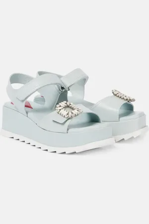 Roger Vivier Embellished leather platform sandals