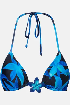 SAME Island floral-applique bikini top