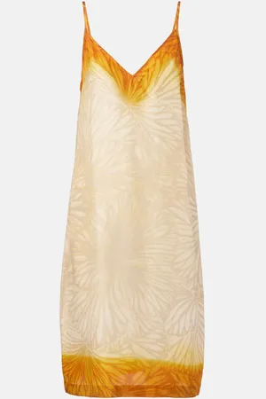 DRIES VAN NOTEN Printed ombre silk slip dress