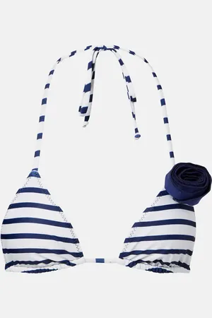 SAME Rose 90s floral-applique bikini top