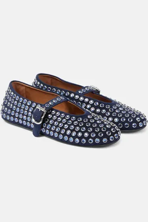 Alaïa Embellished suede ballet flats