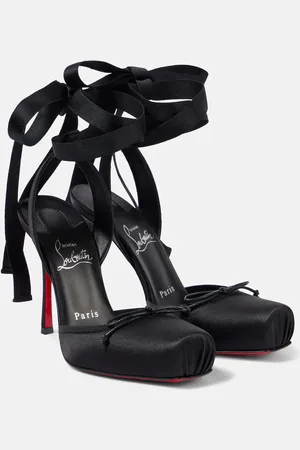 Christian Louboutin Cassia Lace Up 100 satin crepe pumps