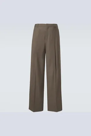 Saint Laurent Pleated wool wide-leg pants