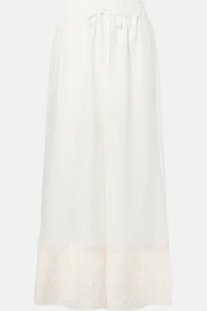 ALÉMAIS Embroidered linen culottes
