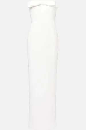 Ilkyaz Ozel Bridal bow-detail crepe cocktail dress