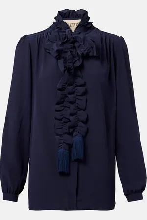 VALENTINO Ruffled silk crepe de chine blouse