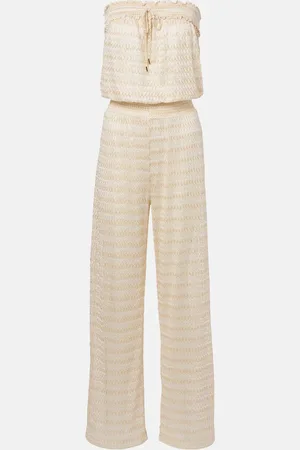 Melissa Odabash Viv knitted strapless lame jumpsuit