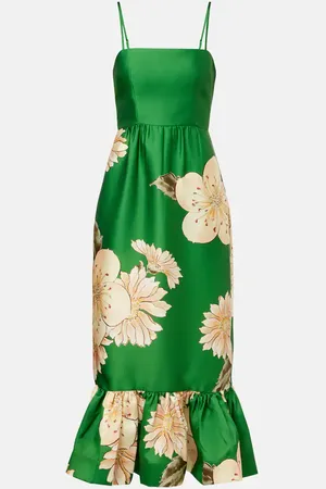 ALÉMAIS Sage floral midi dress