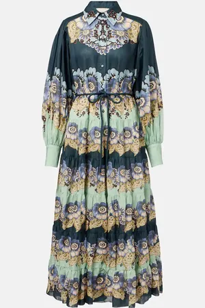 ALÉMAIS Madalena floral ramie shirt dress